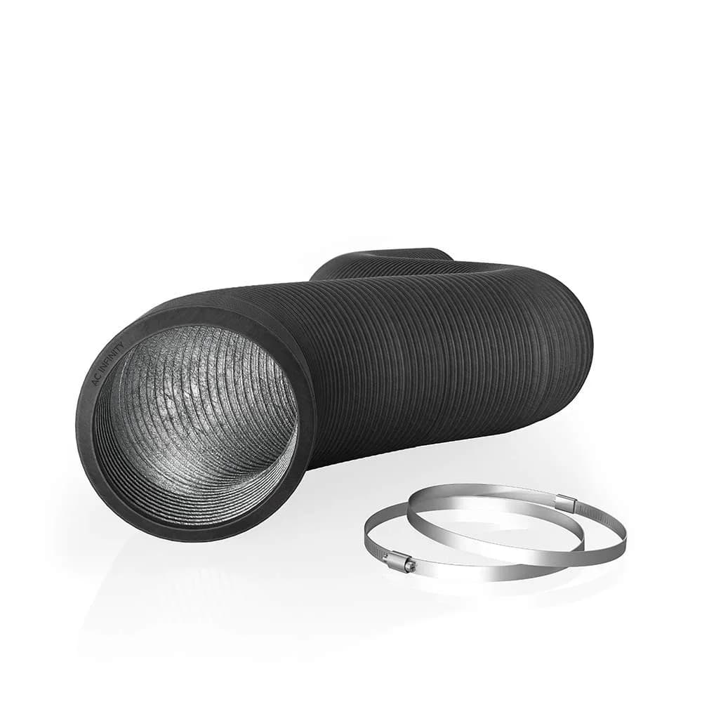 AC Infinity Flexible Aluminum Ducting 10 inch (25.4 cm) x 8 ft | Heavy-Duty Four-Layer Ventilation Tube with Clamps - main product image