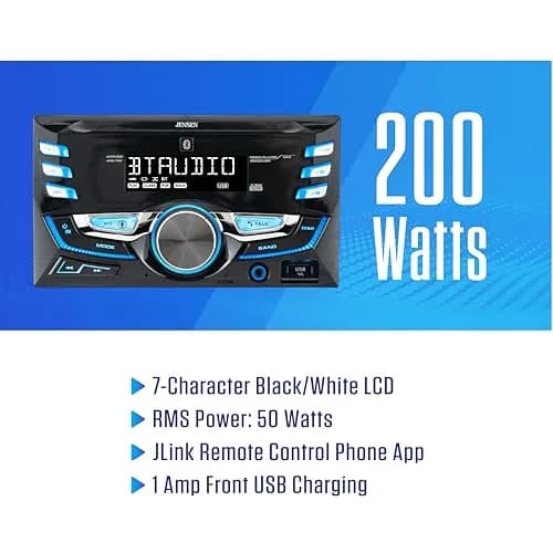 Jensen MPR420 Double DIN Bluetooth Car Stereo, AM/FM Radio, USB Playback | 7" LCD, 4W Power thumbnail 2