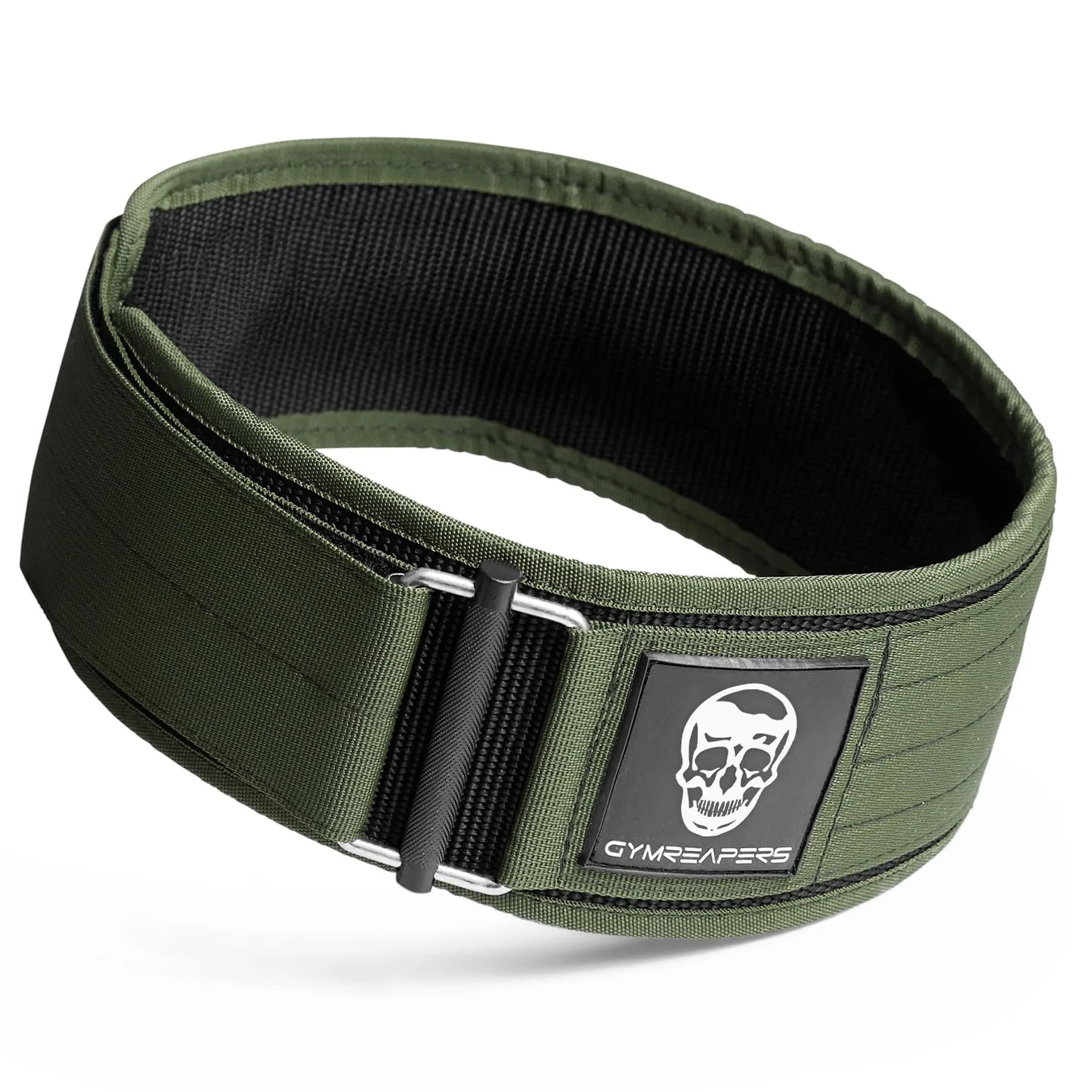 Gymreapers Quick Locking Weightlifting Belt Ranger Green X-Small | 4 Inch Nylon Metal Buckle Back Support