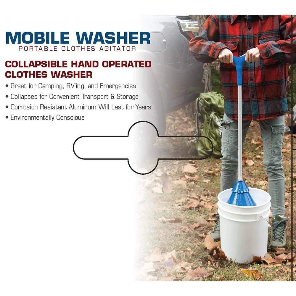 DayOne Gear Mobile Washer Portable Clothes Agitator Blue | 5-Gallon Capacity, Lightweight, Manual Hand Washer thumbnail 4