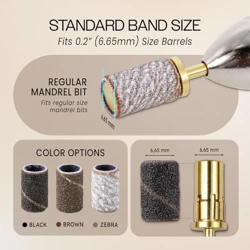PANA 100 Pieces Nail Sanding Bands 240 Grit Black | Professional Manicure & Pedicure Tools thumbnail 4