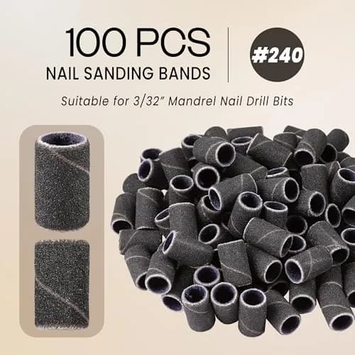 PANA 100 Pieces Nail Sanding Bands 240 Grit Black | Professional Manicure & Pedicure Tools thumbnail 2