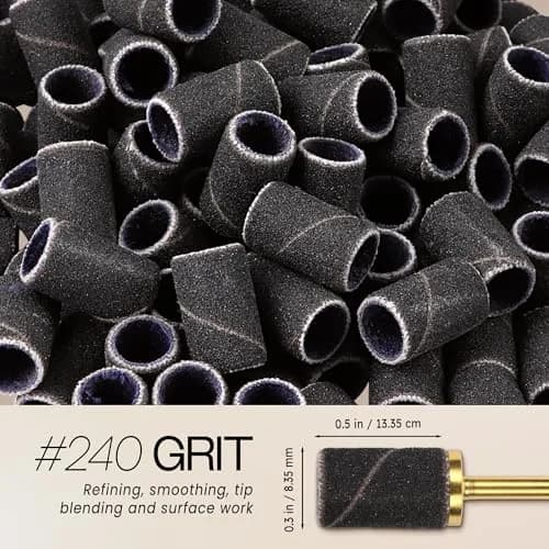 PANA 100 Pieces Nail Sanding Bands 240 Grit Black | Professional Manicure & Pedicure Tools thumbnail 3