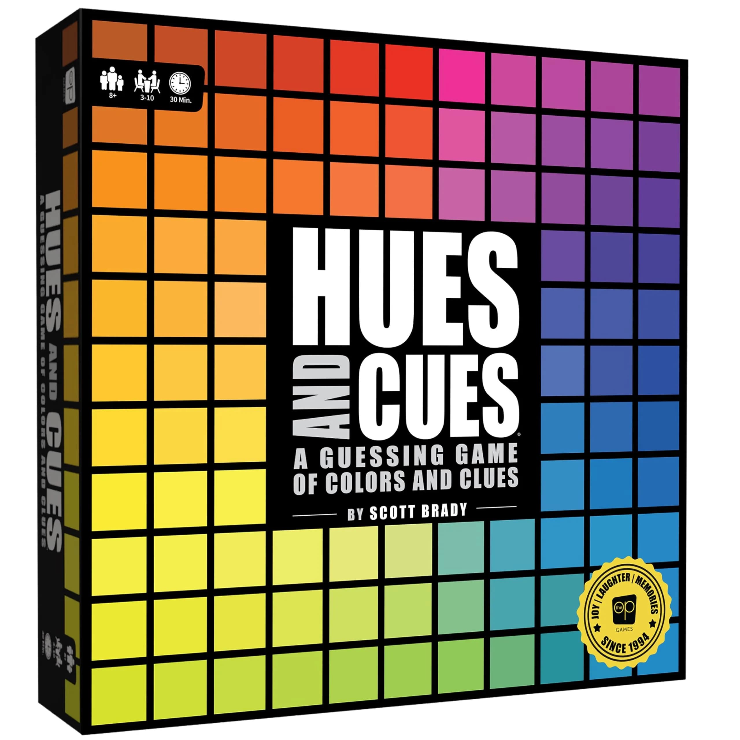USAOPOLY Hues and Cues - Vibrant Color Guessing Board Game for 3-10 Players Ages 8+ | Connect Clues from 480 Colors