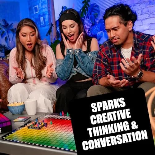 USAOPOLY Hues and Cues - Vibrant Color Guessing Board Game for 3-10 Players Ages 8+ | Connect Clues from 480 Colors thumbnail 2