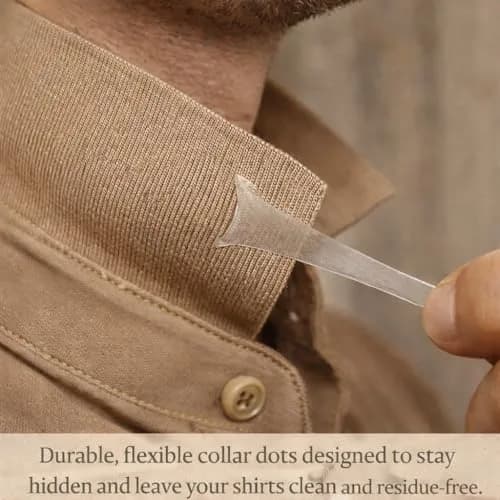 Bierstick Magnetic Collar Stays 66 Pack | Double-Sided Tape for Shirts, Ties & Belts thumbnail 7