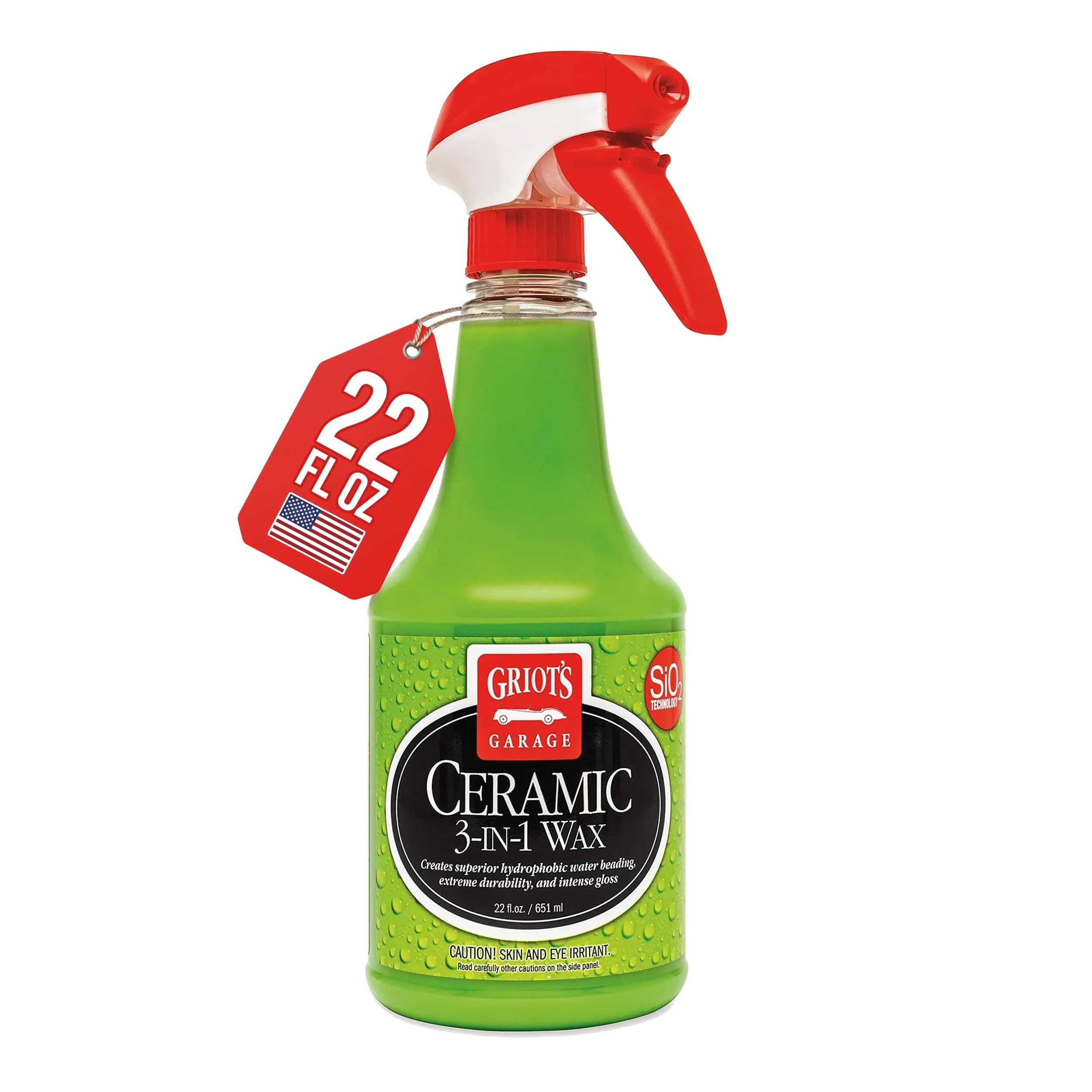 Griot's Garage Ceramic 3-in-1 Wax Spray 651ml (22 Fl Oz) | SiO2 Protection & Water Beading - main product image