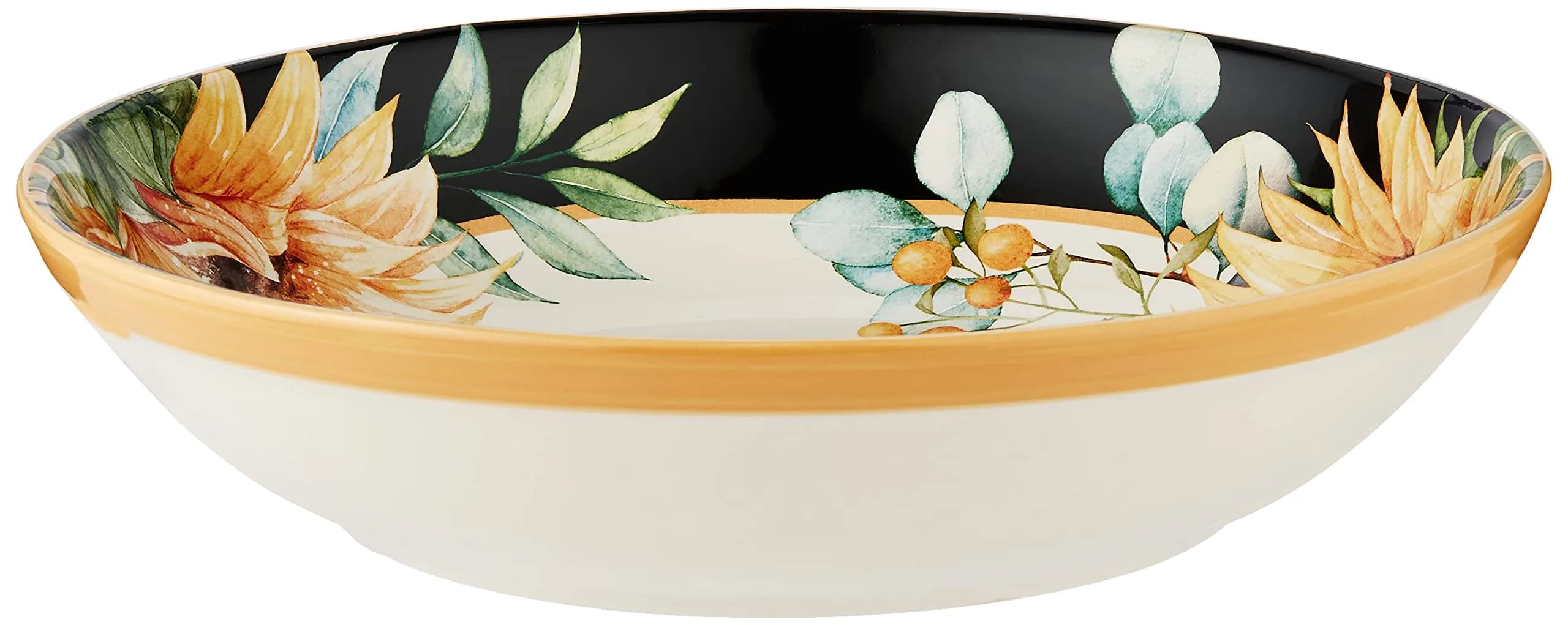 Certified International Sunflower Fields 144 oz. (4250 ml) Serving/Pasta Bowl | Elegant Floral Ceramic Dishware - main product image