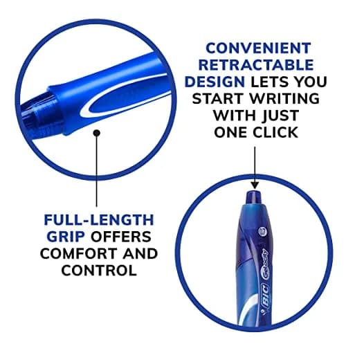 BIC Gelocity Quick Dry Blue Gel Pens, Medium Point (0.7mm), 12-Count Pack | Smooth Ink Flow thumbnail 7