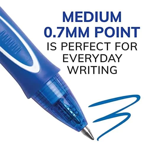 BIC Gelocity Quick Dry Blue Gel Pens, Medium Point (0.7mm), 12-Count Pack | Smooth Ink Flow thumbnail 3
