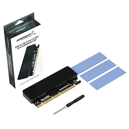 Sabrent M.2 NVMe SSD to PCIe Adapter Card with Heatsink | Supports PCIe x16/x8/x4 Slots, NVMe SSDs 2230-2280 thumbnail 7