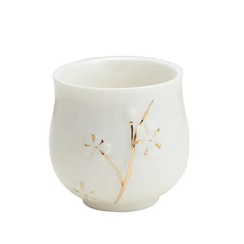 TJ Global White Porcelain Tea Set with Gold Accents | 170ml (6 Fl Oz) Teapot & 6x 177ml (6 Fl Oz) Cups thumbnail 8