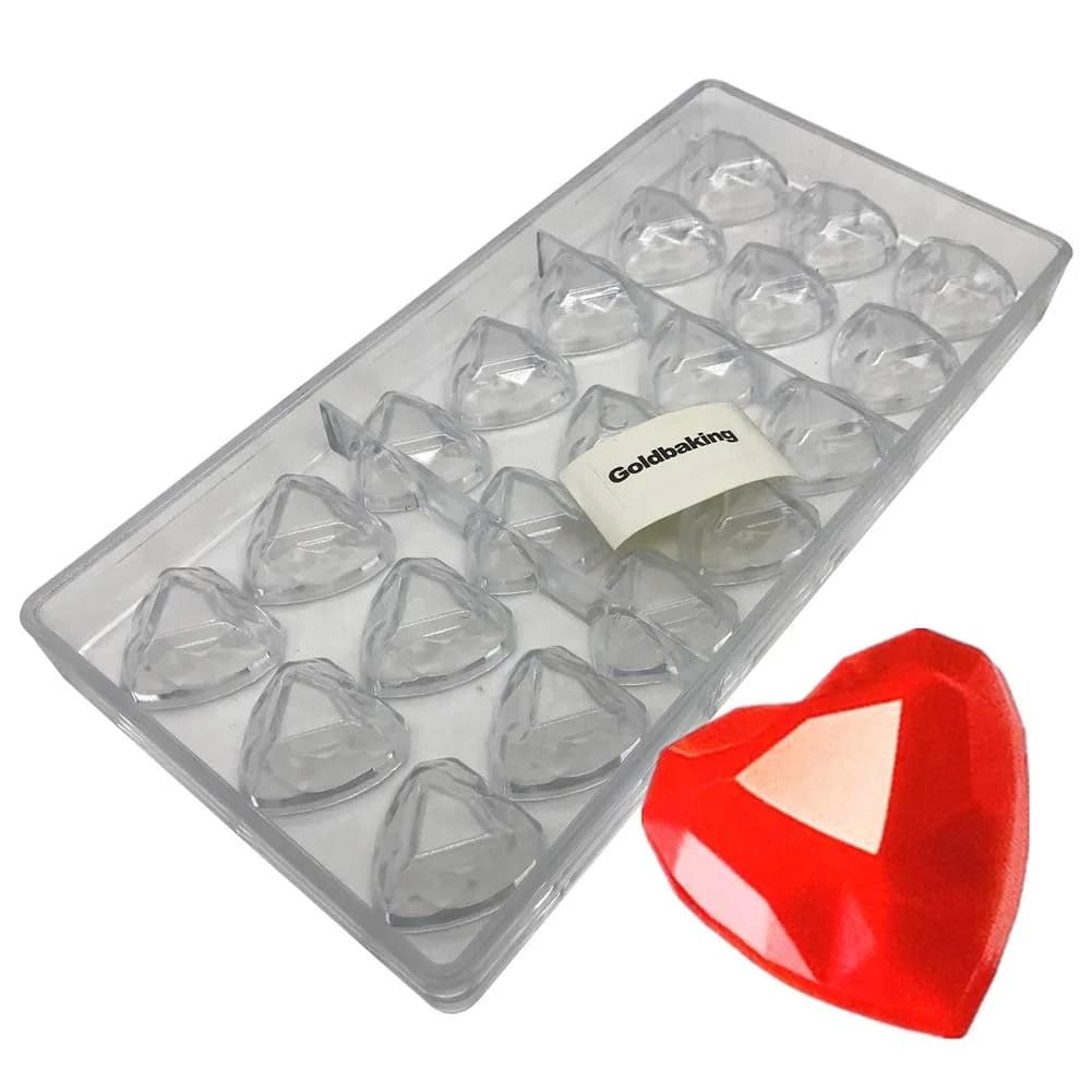 Goldbaking Polycarbonate Heart Chocolate Mold Tray 27.5cm (10.8 inch) | Professional Candy Making — 1432