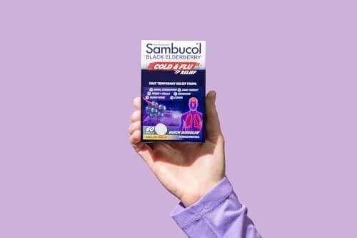 Sambucol Cold and Flu Relief Tablets - 60 Count | Quick-Dissolving Elderberry Medicine for Adults & Kids thumbnail 7