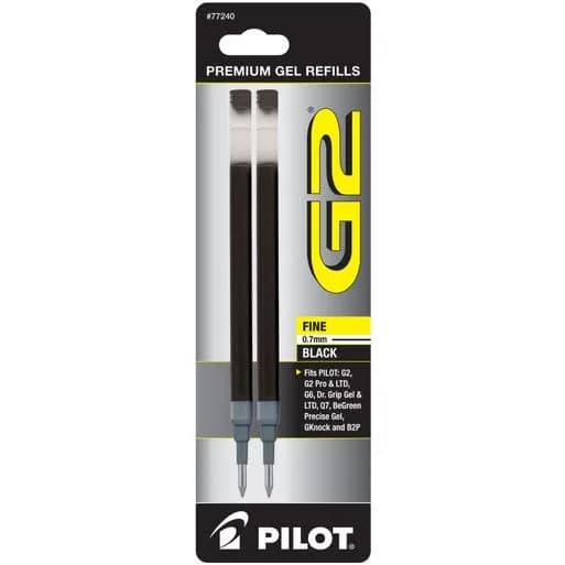 PILOT G2 Gel Ink Refills Fine Point 0.7 mm Black Pack of 6 | Smooth Ink Flow thumbnail 3