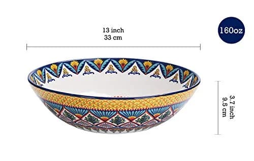 Bico Havana Ceramic 13 inch Serving Bowl | Contemporary, Microwave & Dishwasher Safe thumbnail 2