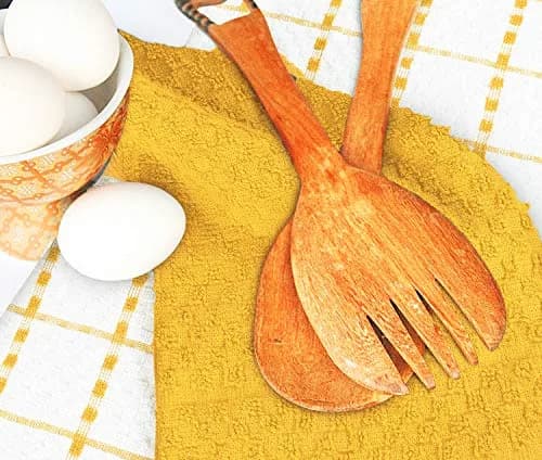 Utopia Towels Yellow Kitchen Towels 12 Pack 38cm x 64cm (15" x 25") | Absorbent Dobby Weave Cotton Dish Cloths thumbnail 4