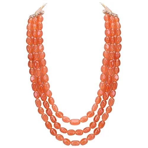 Ratnavali Jewels Quartz Multi Layer Strand Mala Beads Necklace 18inch | Traditional & Trendy Ethnic Jewelry thumbnail 1