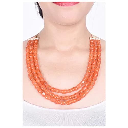 Ratnavali Jewels Quartz Multi Layer Strand Mala Beads Necklace 18inch | Traditional & Trendy Ethnic Jewelry thumbnail 3