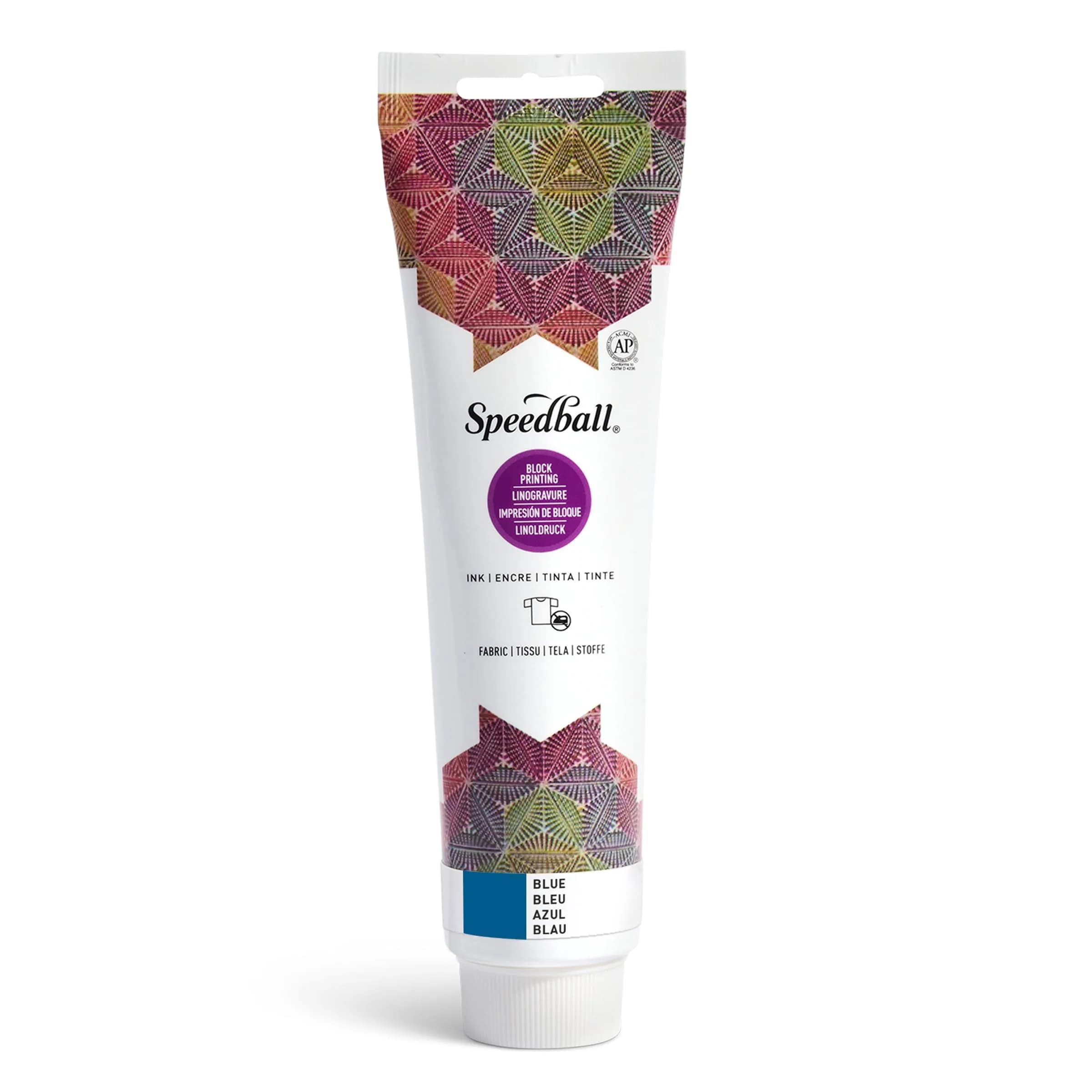 Speedball Fabric Block Printing Ink Blue 148ml (5 fl oz) | Water-Washable Oil-Based for Fabric & Paper