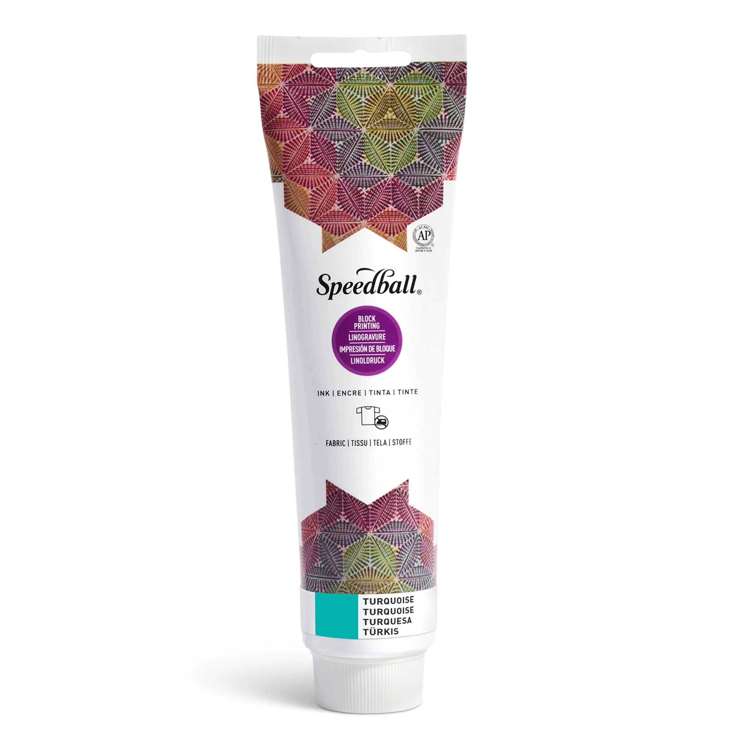 Speedball Fabric Block Printing Ink Turquoise 150ml (5.1 Fl Oz) | No Heat Set Required