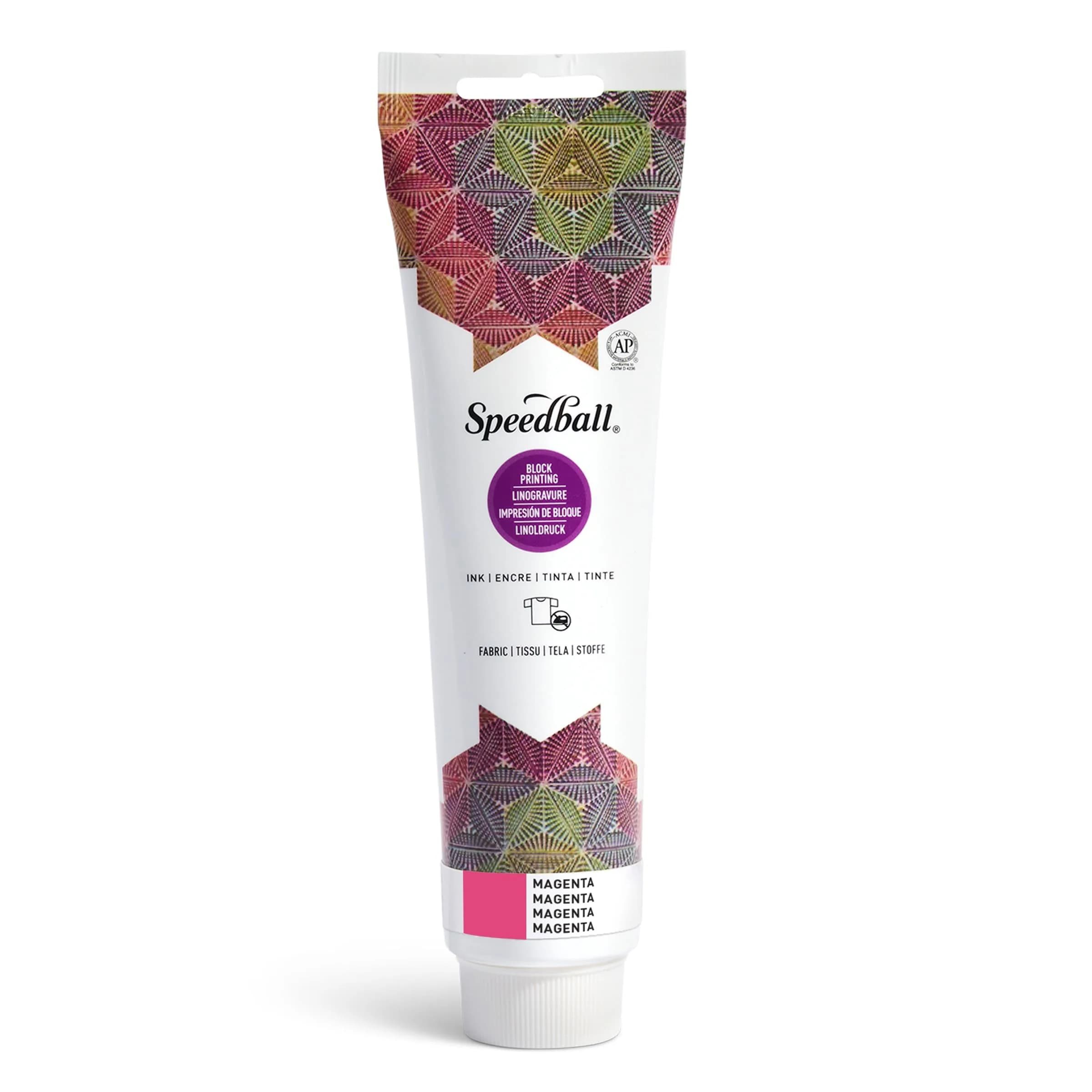 Speedball Fabric Block Printing Ink Magenta 150ml (5.1 Fl Oz) | No Heat Set Required for Permanent Results