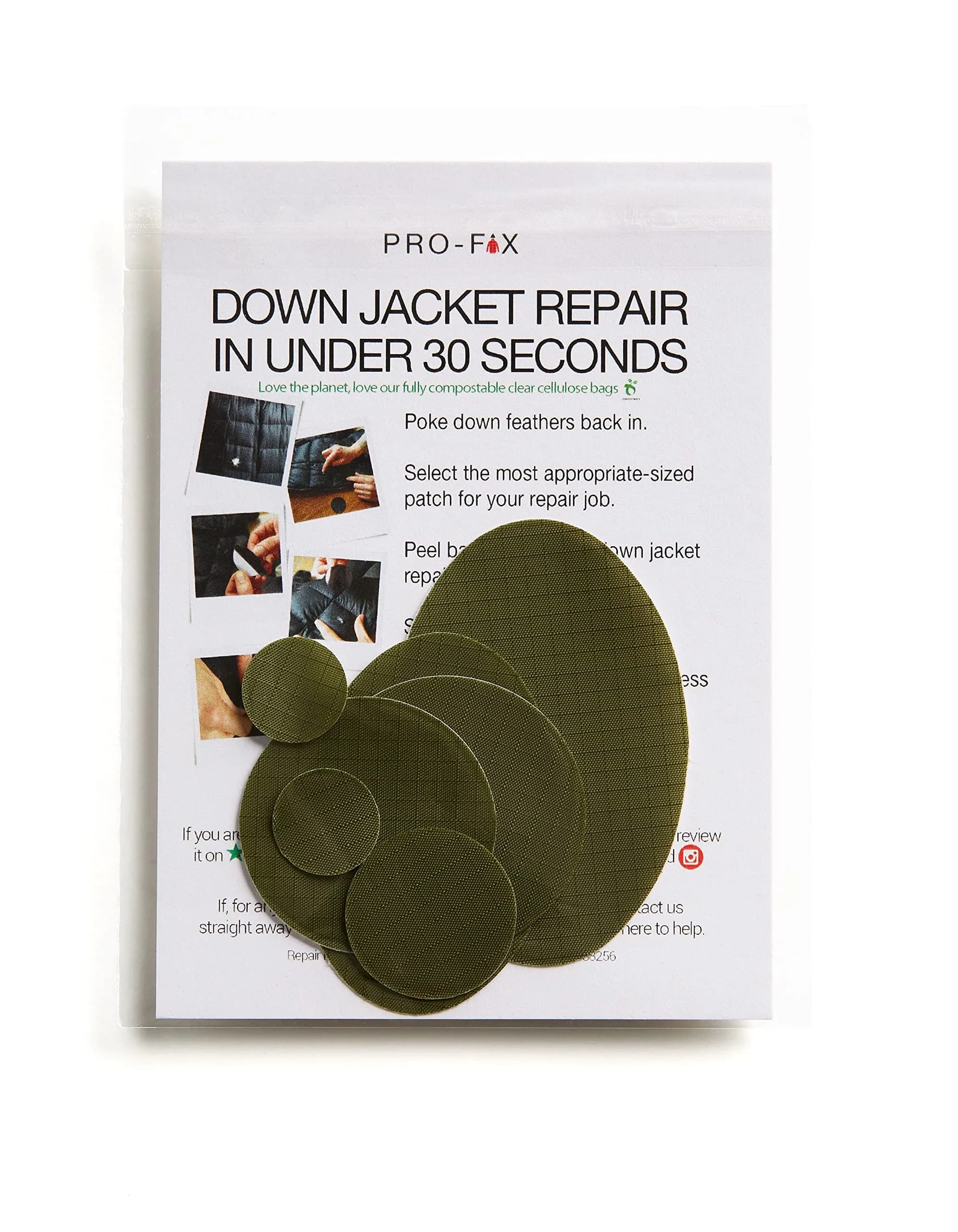 DJR Self-Adhesive Waterproof Repair Patch Kit | 30-Second Fix for Outdoor Gear, Nylon Ripstop, Multiple Colors — Olive Green