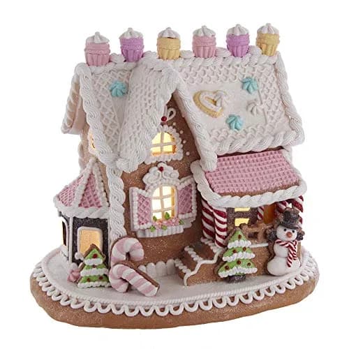 Kurt S. Adler 9-Inch Gingerbread House with LED Lights, Multi | Festive Holiday Home Décor Accent thumbnail 1