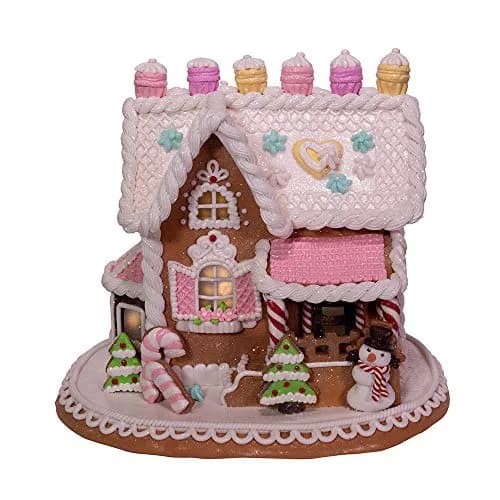 Kurt S. Adler 9-Inch Gingerbread House with LED Lights, Multi | Festive Holiday Home Décor Accent thumbnail 2