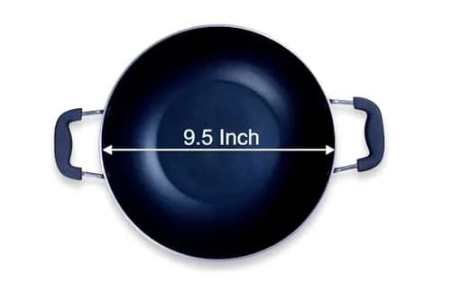 DBY Deep Kadai 2.2 LTR Aluminium Non Stick Frying Pan with Glass Lid | Induction & Gas Compatible thumbnail 6