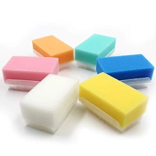 wellgler Autism Sensory Brush for Therapy, Surgical Scrub Brush, Baby Sponge for Bathing, Cradle Cap Brush (6-Pack, Assorted Colors) thumbnail 1