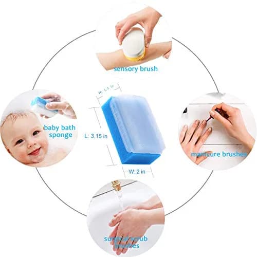 wellgler Autism Sensory Brush for Therapy, Surgical Scrub Brush, Baby Sponge for Bathing, Cradle Cap Brush (6-Pack, Assorted Colors) thumbnail 6