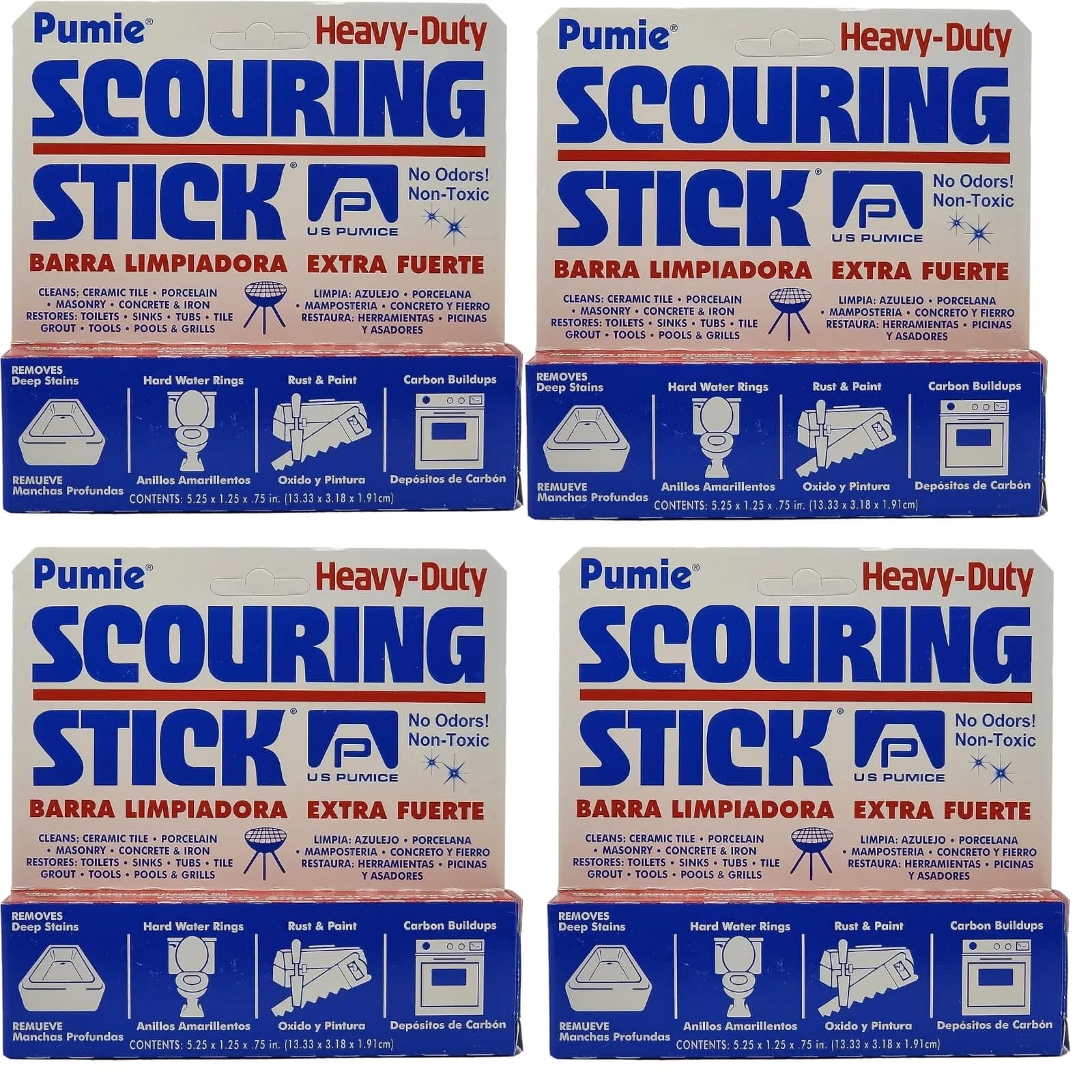 PUMIE Heavy Duty Pumice Scouring Stick with Flexi Scour Pad | Tough Stain Removal for Household & Commercial Use