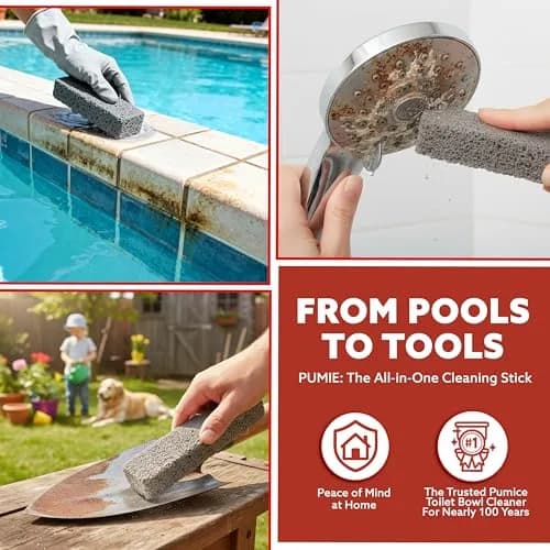 PUMIE Heavy Duty Pumice Scouring Stick with Flexi Scour Pad | Tough Stain Removal for Household & Commercial Use thumbnail 8
