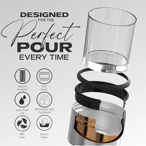 asobu Whiskey Glass with Insulated Stainless Steel Sleeve, 10.5 oz | Keeps Liquor Chilled & Never Diluted thumbnail 7