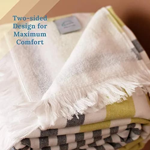 Luzia Striped Peshtemal Multi-Use Towel 102cm x 178cm (40 x 70 inches) | Premium Turkish Cotton, Quick Drying thumbnail 7