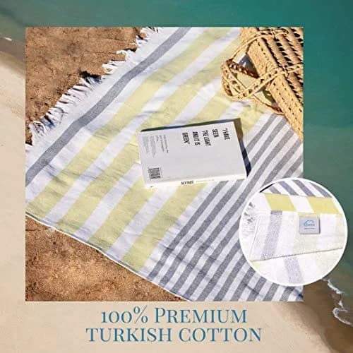 Luzia Striped Peshtemal Multi-Use Towel 102cm x 178cm (40 x 70 inches) | Premium Turkish Cotton, Quick Drying thumbnail 3