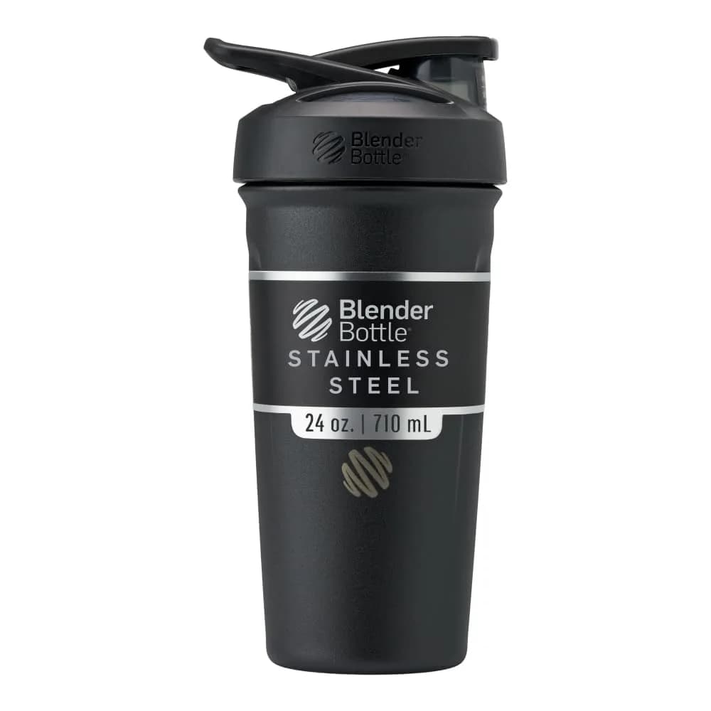 BlenderBottle Strada Insulated Stainless Steel Shaker Cup 710ml (24oz) with Wire Whisk | Keeps Drinks Cold 24 Hours
