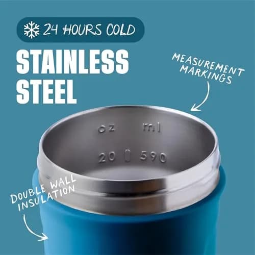 BlenderBottle Strada Shaker Cup Insulated Stainless Steel Water Bottle 710ml (24-Ounce) | Keeps Drinks Cold 24 Hours thumbnail 3