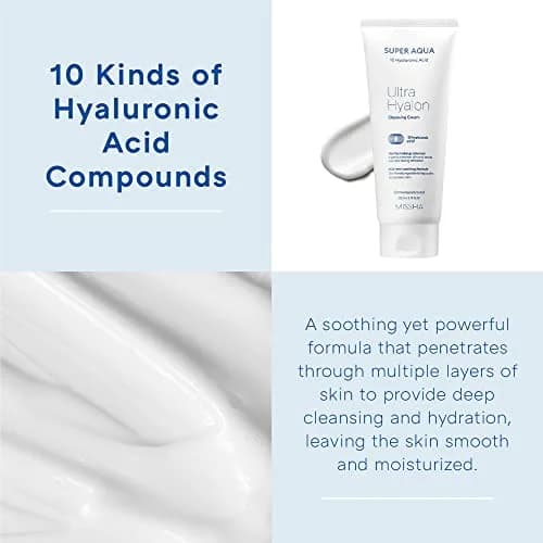MISSHA Super Aqua Ultra Hyalron Cleansing Cream 200ml | Hydrating Deep Cleanser for Sensitive Skin thumbnail 4