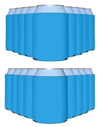 PartyPrints Robins Egg Blue Blank Can Cooler Sleeves (100 Pack, 156ml/5.5oz) | Customizable Foam Drink Holder for Parties thumbnail 1