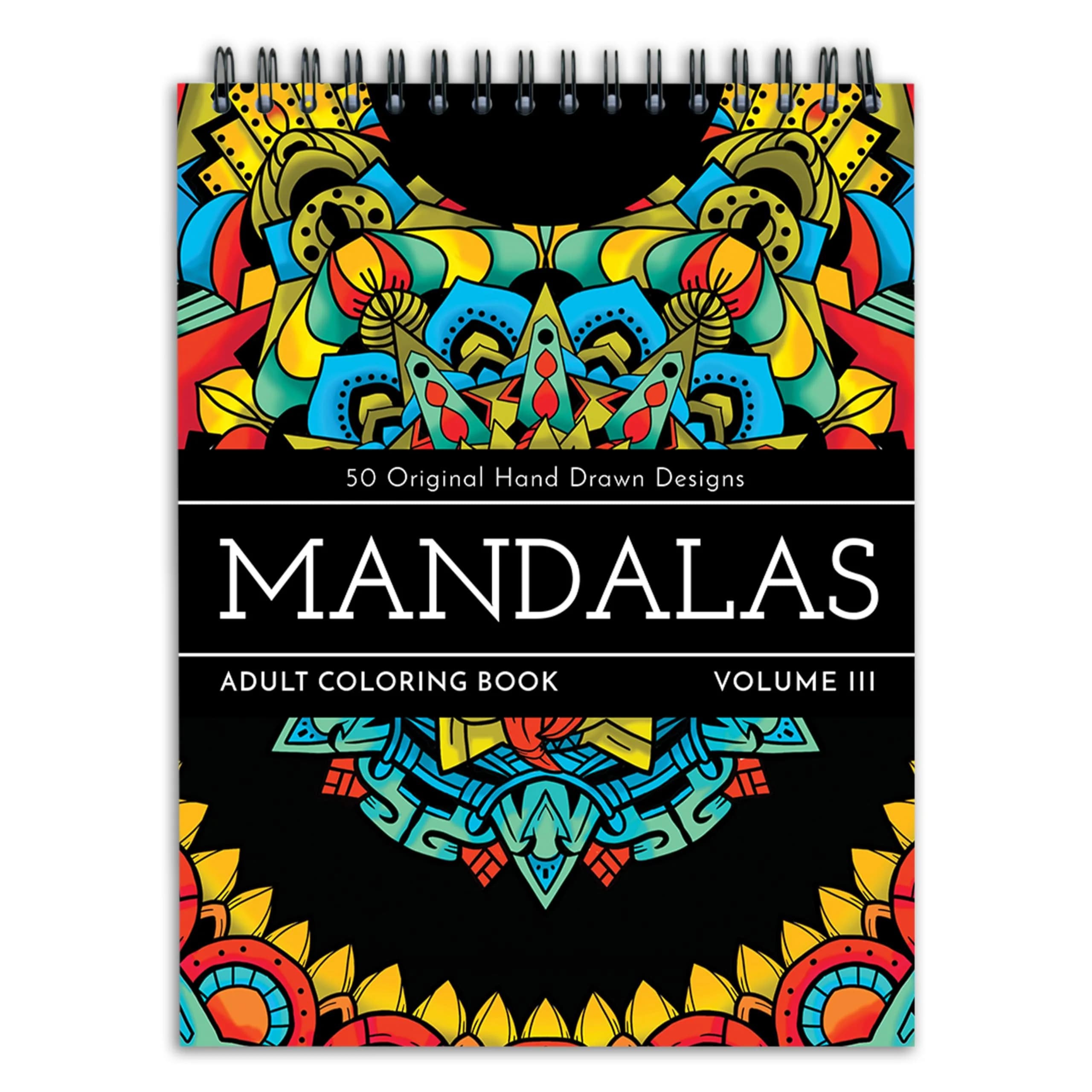 ColorIt Mandalas to Color Vol III Adult Coloring Book | 50 Hand-Drawn Mandalas | Spiral Bound | Thick Artist-Quality Paper - main product image