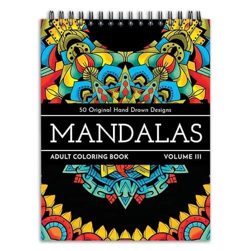 ColorIt Mandalas to Color Vol III Adult Coloring Book | 50 Hand-Drawn Mandalas | Spiral Bound | Thick Artist-Quality Paper thumbnail 1