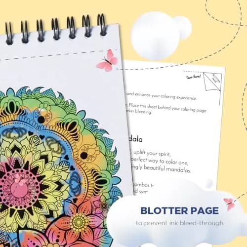 ColorIt Mandalas to Color Vol III Adult Coloring Book | 50 Hand-Drawn Mandalas | Spiral Bound | Thick Artist-Quality Paper thumbnail 5