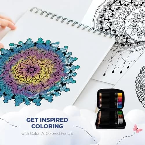 ColorIt Mandalas to Color Vol III Adult Coloring Book | 50 Hand-Drawn Mandalas | Spiral Bound | Thick Artist-Quality Paper thumbnail 6