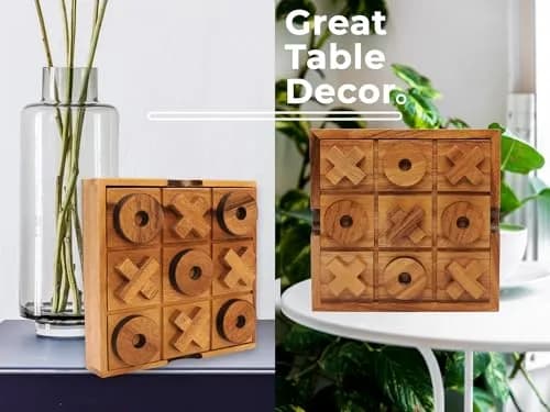 BSIRI Extra Large Tic Tac Toe Board Game | Family & Game Night Decor (8.6 Inch) thumbnail 5