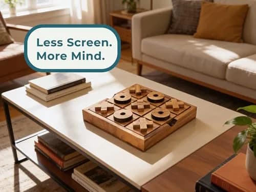 BSIRI Extra Large Tic Tac Toe Board Game | Family & Game Night Decor (8.6 Inch) thumbnail 6
