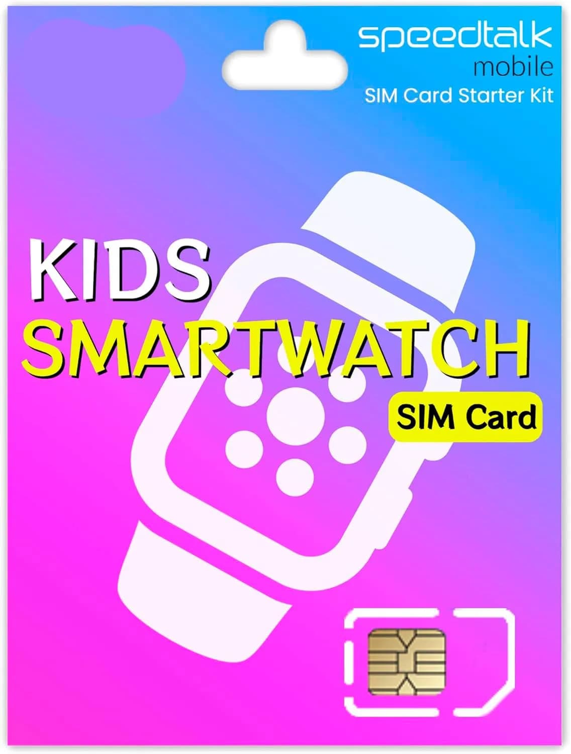 SpeedTalk Mobile Smartwatch SIM Card Kit - Triple Cut Nano/Micro/Standard for 4G Wearables | No Contract, No Credit Check — Smartwatch Sim Card