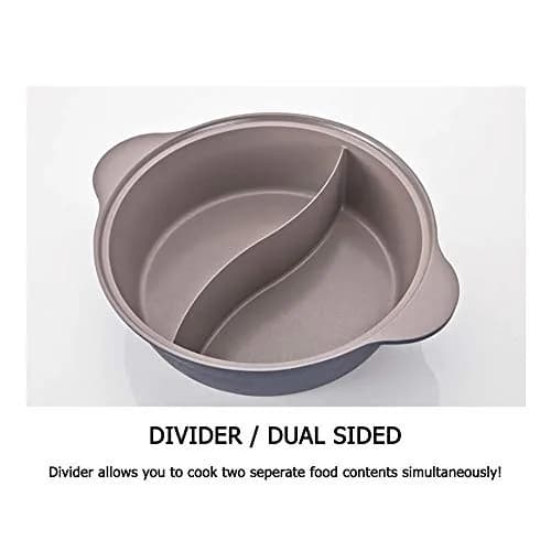 LP LIVING PLUS IH Shabu Shabu Stock Pot 2.7L (2.9 Quarts) | Dual Divider Ceramic Cookware thumbnail 5
