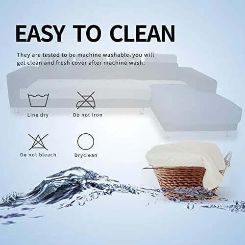 Easy-Going Reversible L Shape Sofa Cover 42 x 68 inches | Microfiber Furniture Protector for Pets & Kids thumbnail 7